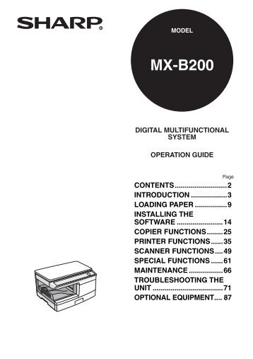 MX-B200 Operation-Manual GB - Sharp