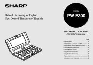 PW-E300 Operation-Manual GB - Sharp Electronics