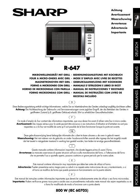 R 647 Operation Manual De Sharp