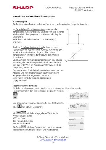 Polares und Kartesisches Koordinatensystem mit dem EL-W531