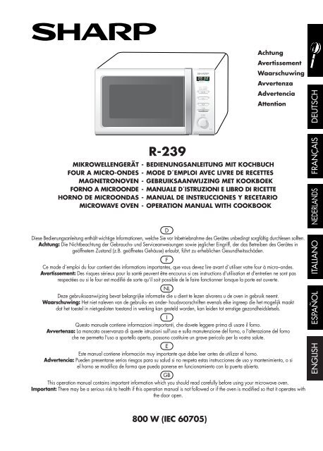 R-239 Operation-Manual GB DE FR NL IT ES - Sharp