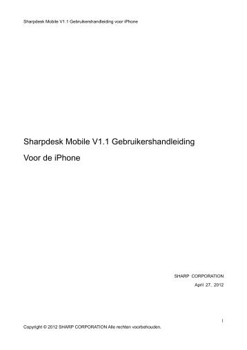 Sharpdesk Mobile V1.1 Gebruikershandleiding Voor de iPhone