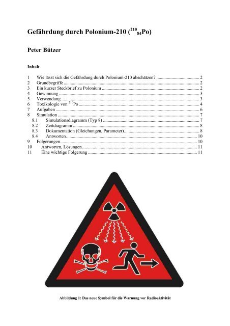 Gefährdung durch Polonium-210 ( 84Po)