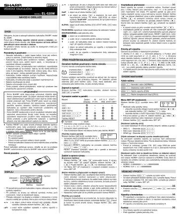 EL-520W Operation-Manual CZ - Sharp