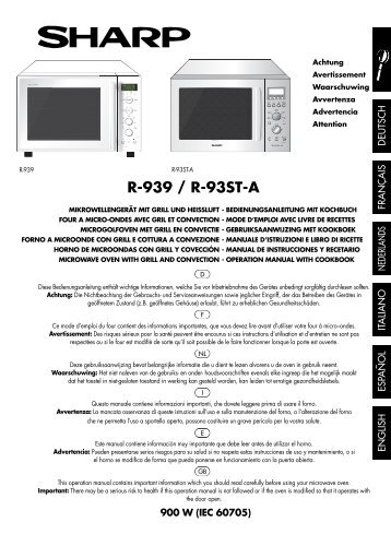 R-939/93ST-A Operation-Manual DE FR NL IT ES GB - Sharp