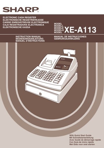 XE-A113 Operation-Manual GB DE FR ES NL - Sharp
