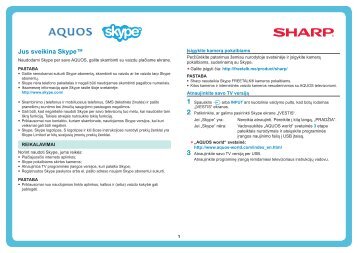 LC-40/46/52/60LE8xx Operation-Manual Skype LT - Sharp