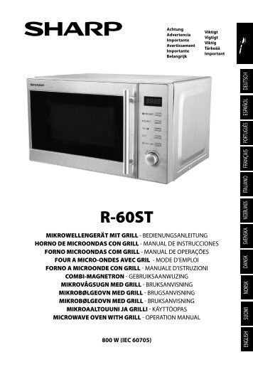 R-60ST Operation-Manual DE ES PT FR IT NL SE DK NO FI ... - Sharp