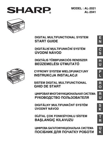 AL-2021/2041 Operation-Manual GB CZ HU PL RO RU SK ... - Sharp