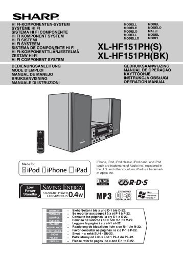 XL-HF151PH(S)/(BK) Operation-Manual GB - Sharp