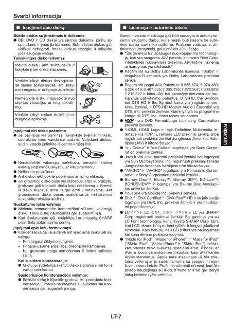 XL-BD601PH Operation-Manual LT - Sharp