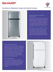 Top Mount refrigerator range with Hybrid Cooling - Sharp ...