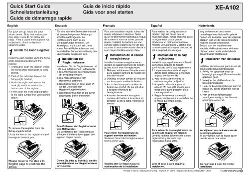 XE-A102 Operation-Manual Quick-Start-Guide GB DE FR ... - Sharp