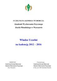 na kadencjÄ 2012-2016 - Akademia Wychowania Fizycznego