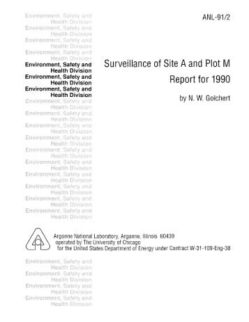 Surveillance of Site A and Plot M Report for 1990 - Chicago Office ...