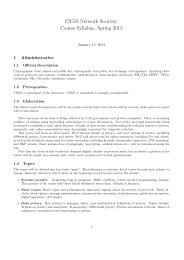 CS558 Network Security. Course Syllabus, Spring 2013