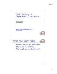 Digital Audio Compression What You'll Learn Today - Computer ...