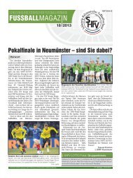 FUSSBALLMAGAZIN - Schleswig-Holsteinischer Fussballverband eV