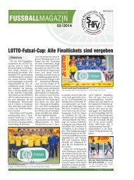 FUSSBALLMAGAZIN - Schleswig-Holsteinischer Fussballverband eV