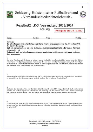 Regeltest 2 LK-3 2013-2014 - Schleswig-Holsteinischer ...