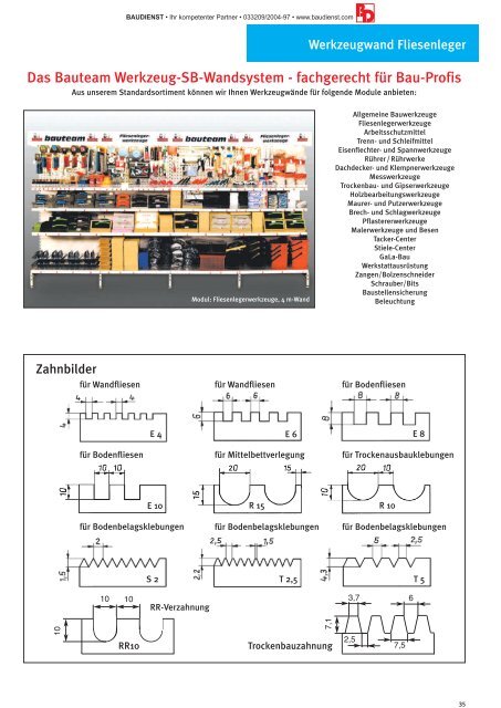 BAUDIENST Prospekt Bauteam Bauwerkzeuge 2011 • Telefon ...