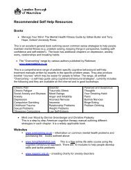 Mental health recommended self-help resources