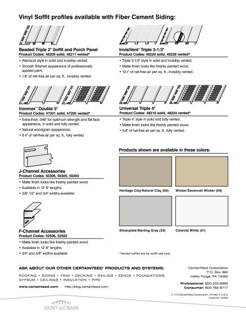 Soffit Sell Sheet - CertainTeed