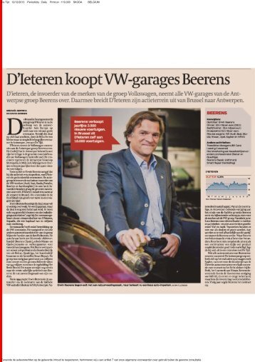 D'Ieteren koopt VW-garages Beerens