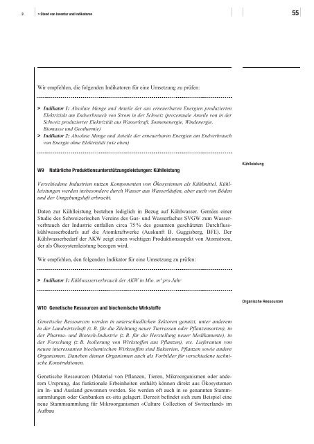 Indikatoren für Ökosystemleistungen: - Schweizer ...