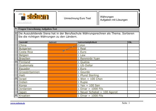 Währung Umrechnen von Euro und Dollar, Pfund - Siebern.de