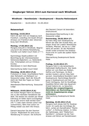 Programm Namibiareise (pdf ) - Siegburg
