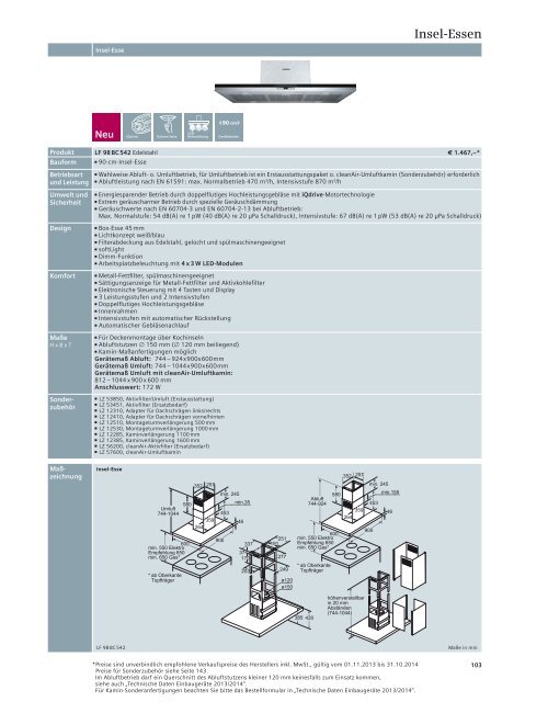 Verkaufshandbuch Einbaugeräte 2013/2014 - Siemens