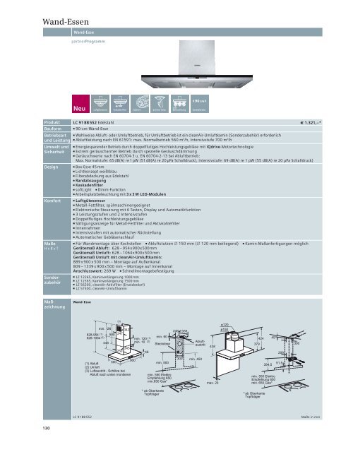 Verkaufshandbuch Einbaugeräte 2013/2014 - Siemens