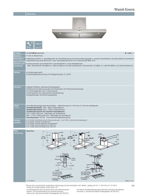 Verkaufshandbuch Einbaugeräte 2013/2014 - Siemens