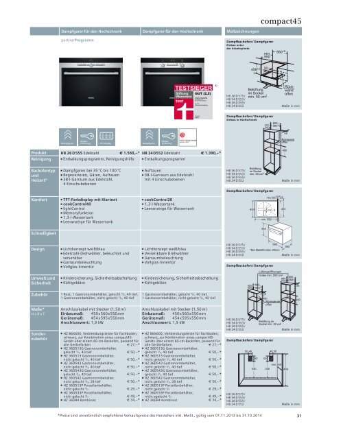 Verkaufshandbuch Einbaugeräte 2013/2014 - Siemens