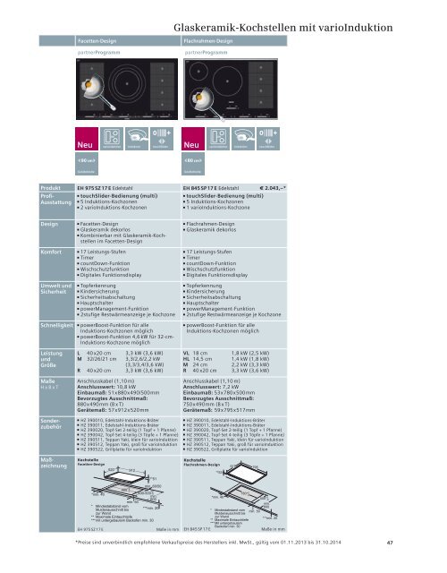 Verkaufshandbuch Einbaugeräte 2013/2014 - Siemens