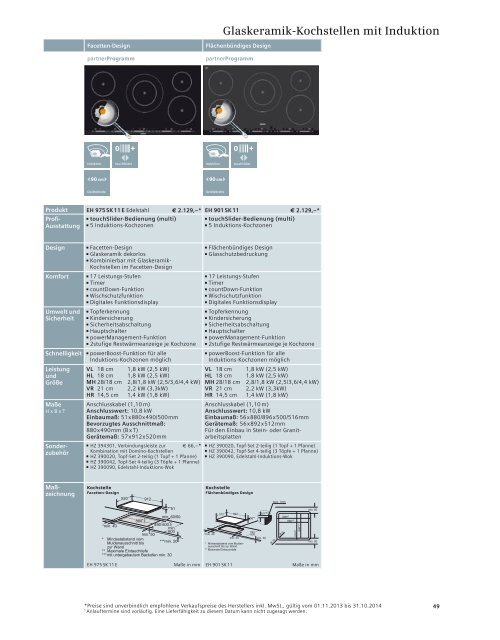 Verkaufshandbuch Einbaugeräte 2013/2014 - Siemens