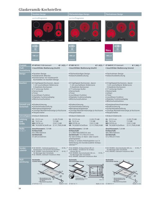 Verkaufshandbuch Einbaugeräte 2013/2014 - Siemens