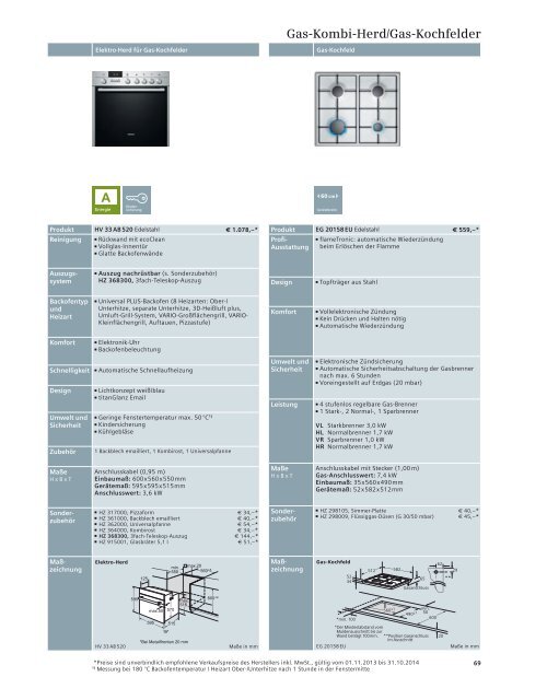 Verkaufshandbuch Einbaugeräte 2013/2014 - Siemens