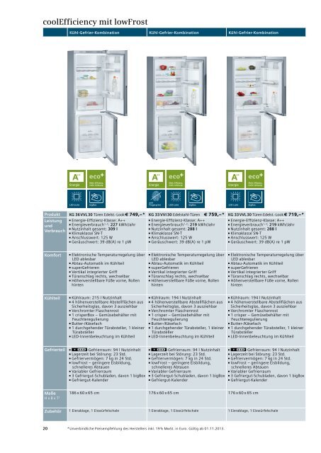 Kühlen und Gefrieren in neuer Dimension. - Siemens