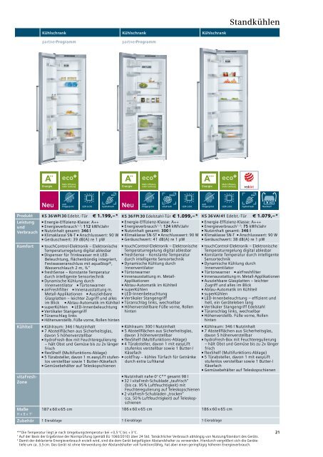 Kühlen und Gefrieren in neuer Dimension. - Siemens