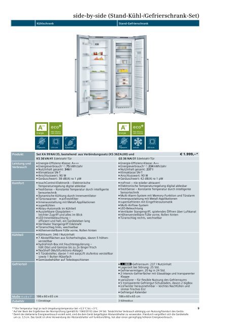 Kühlen und Gefrieren in neuer Dimension. - Siemens