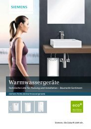 PDF Technische Liste Baumarkt-Sortiment - Siemens Warmwasser