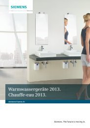 Warmwassergeräte 2013. Chauffe-eau 2013. - Siemens