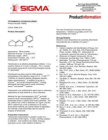 T1512 - Product Information Sheet - Sigma-Aldrich