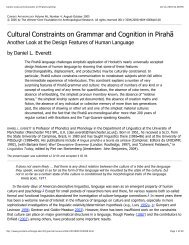 Everett, Cultural Constraints on Pirahã Grammar - SIL International