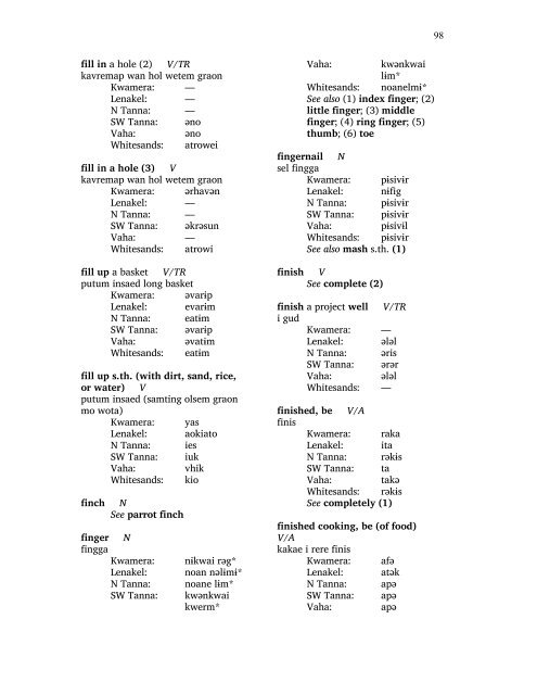 A Comprehensive Comparison of Lexemes in the ... - SIL International