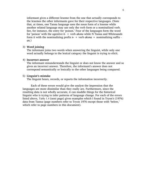 A Comprehensive Comparison of Lexemes in the ... - SIL International