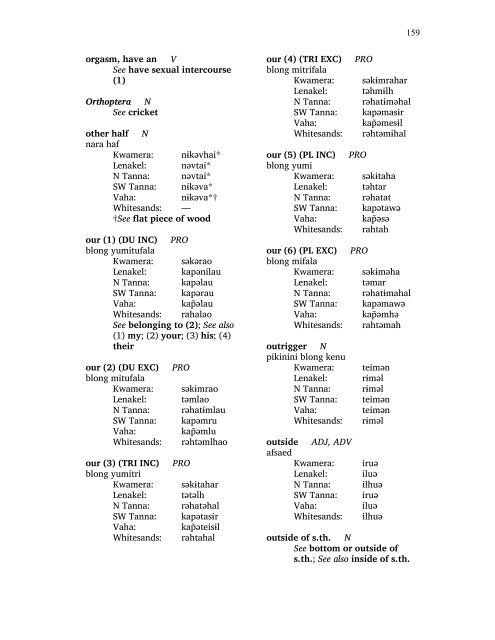 A Comprehensive Comparison of Lexemes in the ... - SIL International