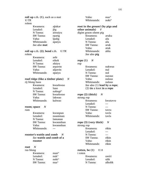 A Comprehensive Comparison of Lexemes in the ... - SIL International